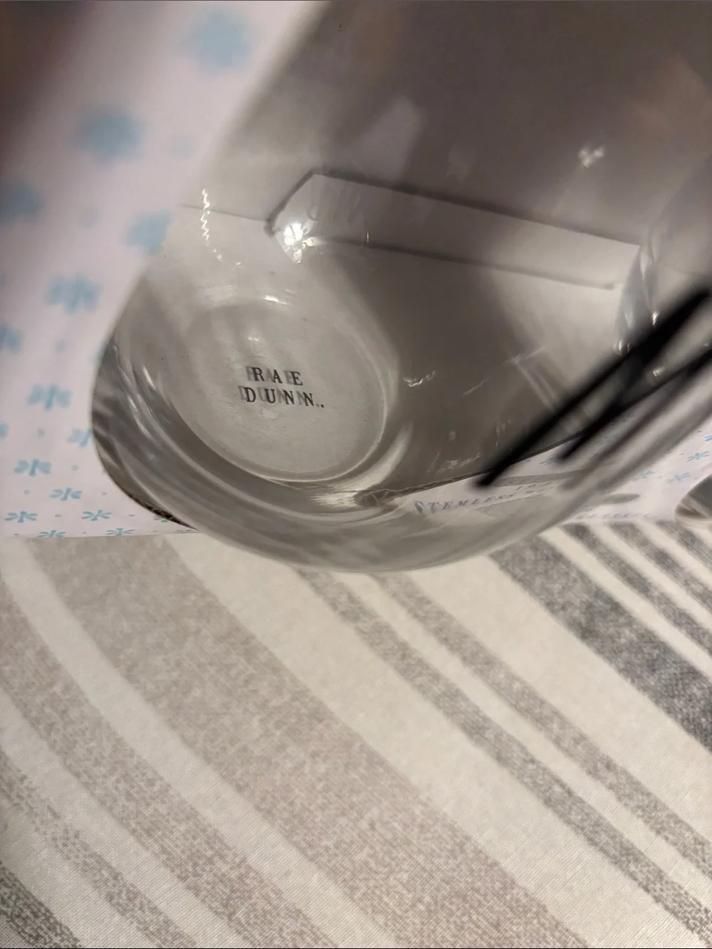 Rae Dunn MR. and MRS. Stemless Wine Glasses - Black Lettering on Clear Glass